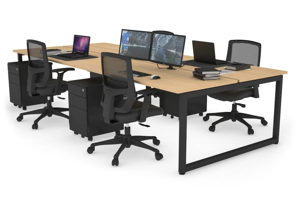 Quadro Loop Legs 4 Person Office Workstation [1400L x 700W]