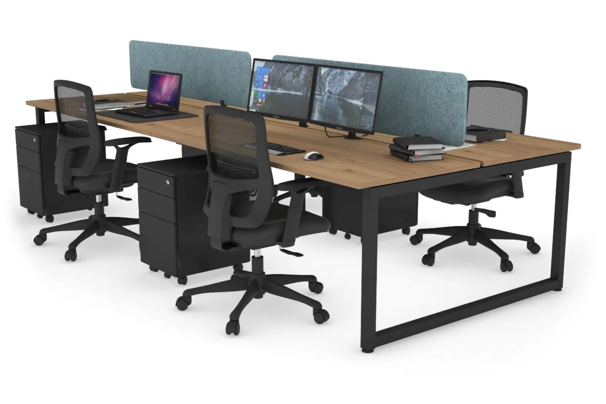 Quadro Loop Legs 4 Person Office Workstation [1400L x 700W]