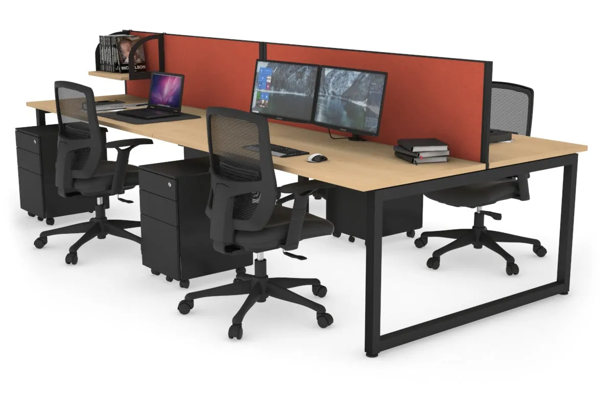 Quadro Loop Legs 4 Person Office Workstation [1400L x 700W]