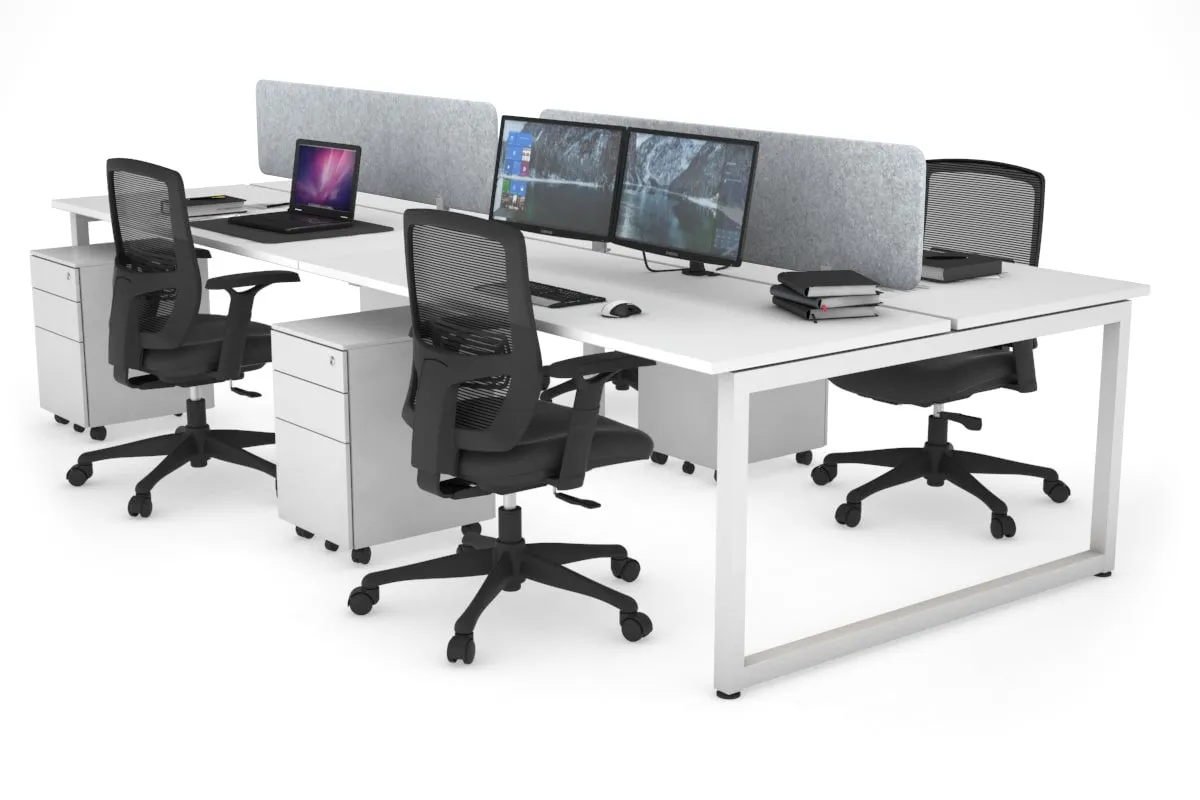Quadro Loop Legs 4 Person Office Workstation [1400L x 700W]