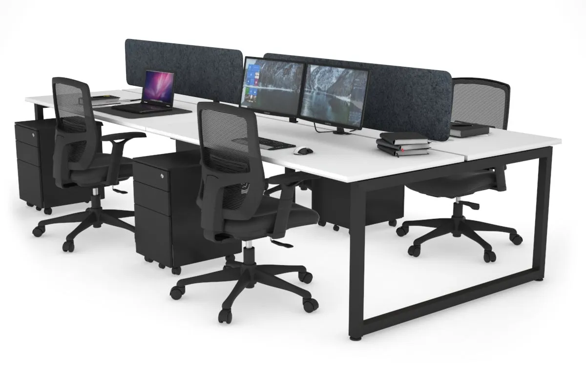 Quadro Loop Legs 4 Person Office Workstation [1400L x 700W]