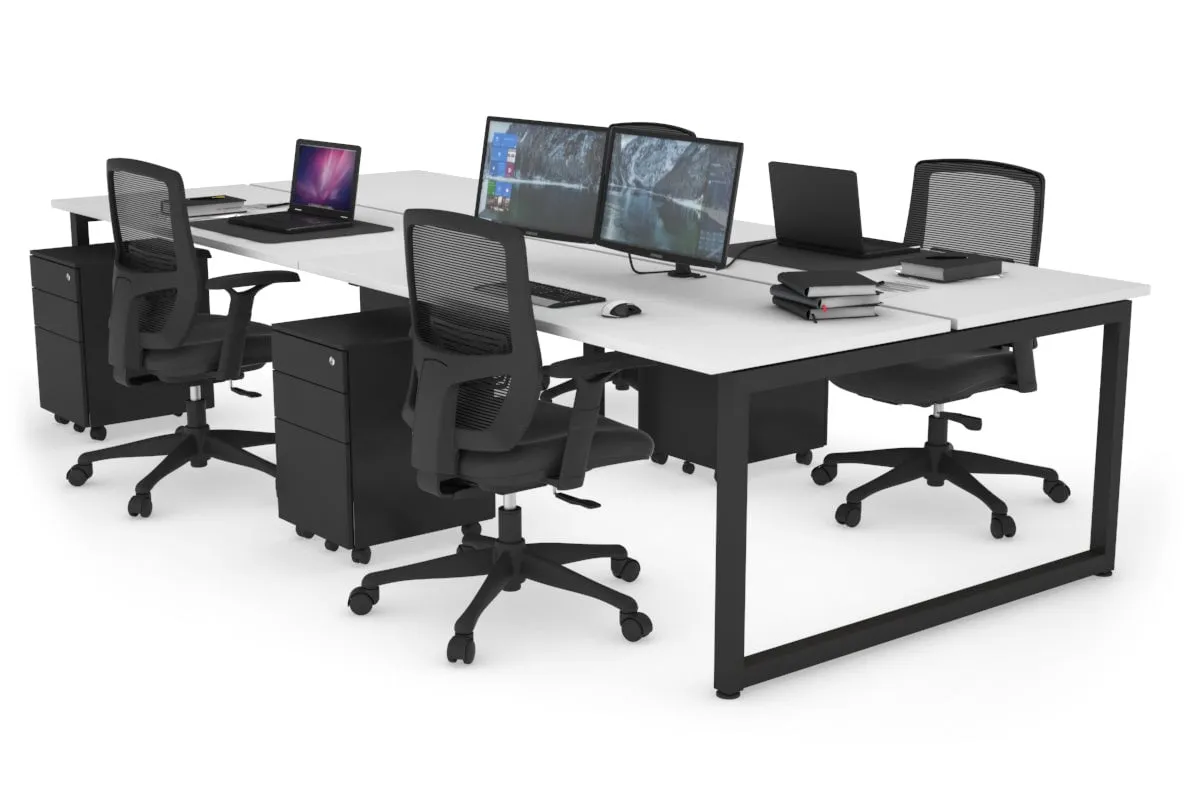 Quadro Loop Legs 4 Person Office Workstation [1400L x 700W]