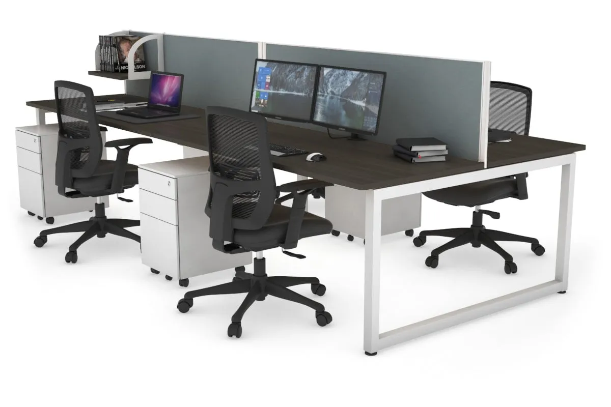 Quadro Loop Legs 4 Person Office Workstation [1400L x 700W]