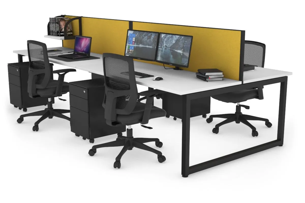 Quadro Loop Legs 4 Person Office Workstation [1400L x 700W]