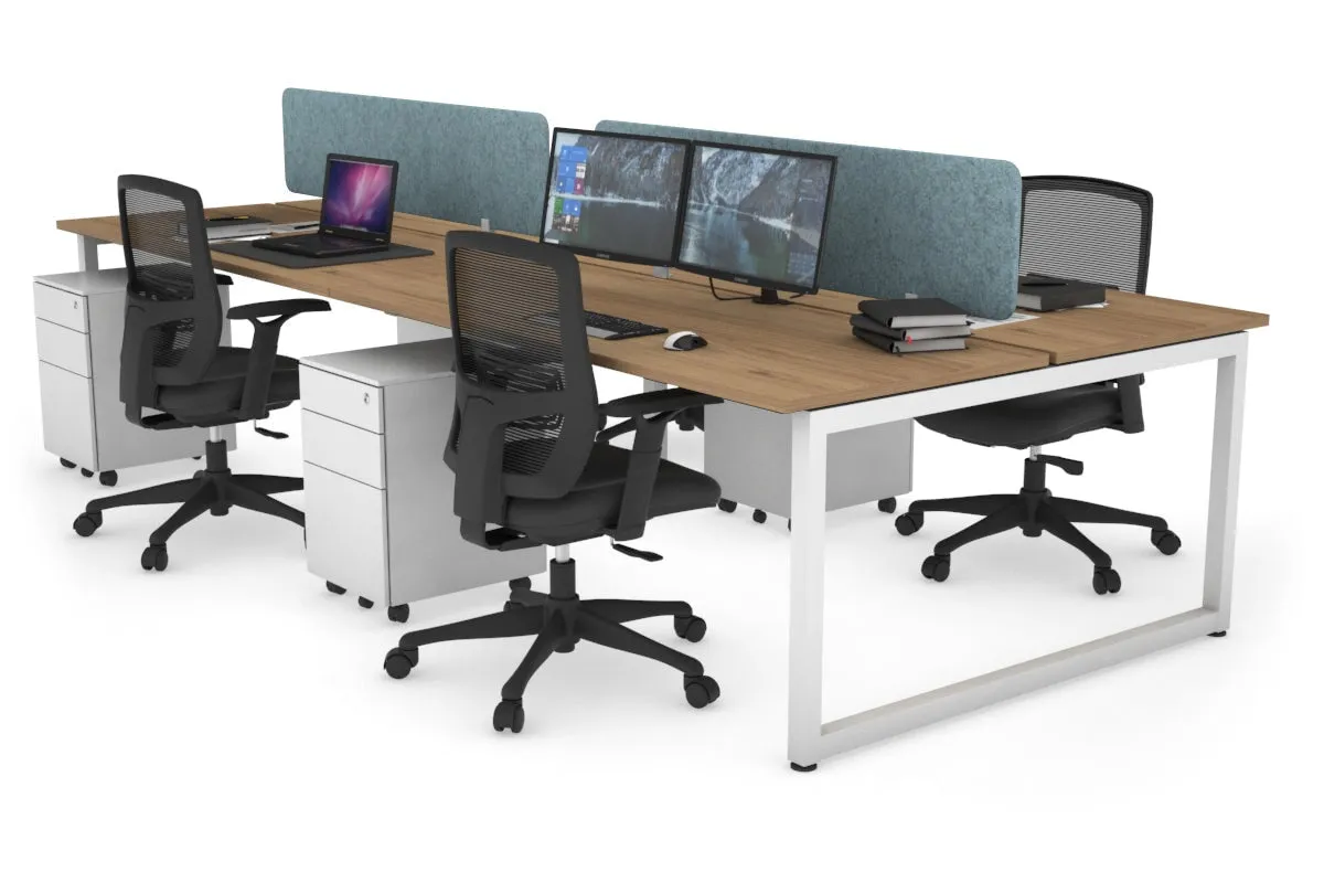 Quadro Loop Legs 4 Person Office Workstation [1400L x 700W]