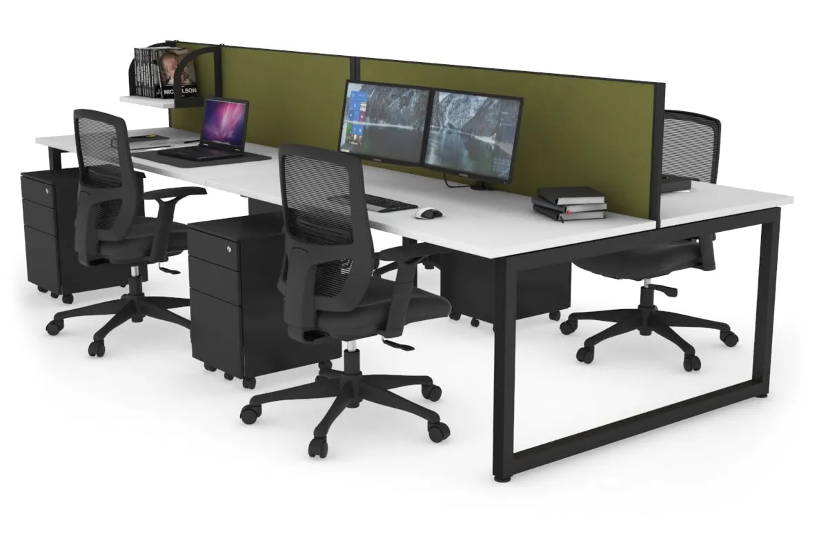 Quadro Loop Legs 4 Person Office Workstation [1400L x 700W]
