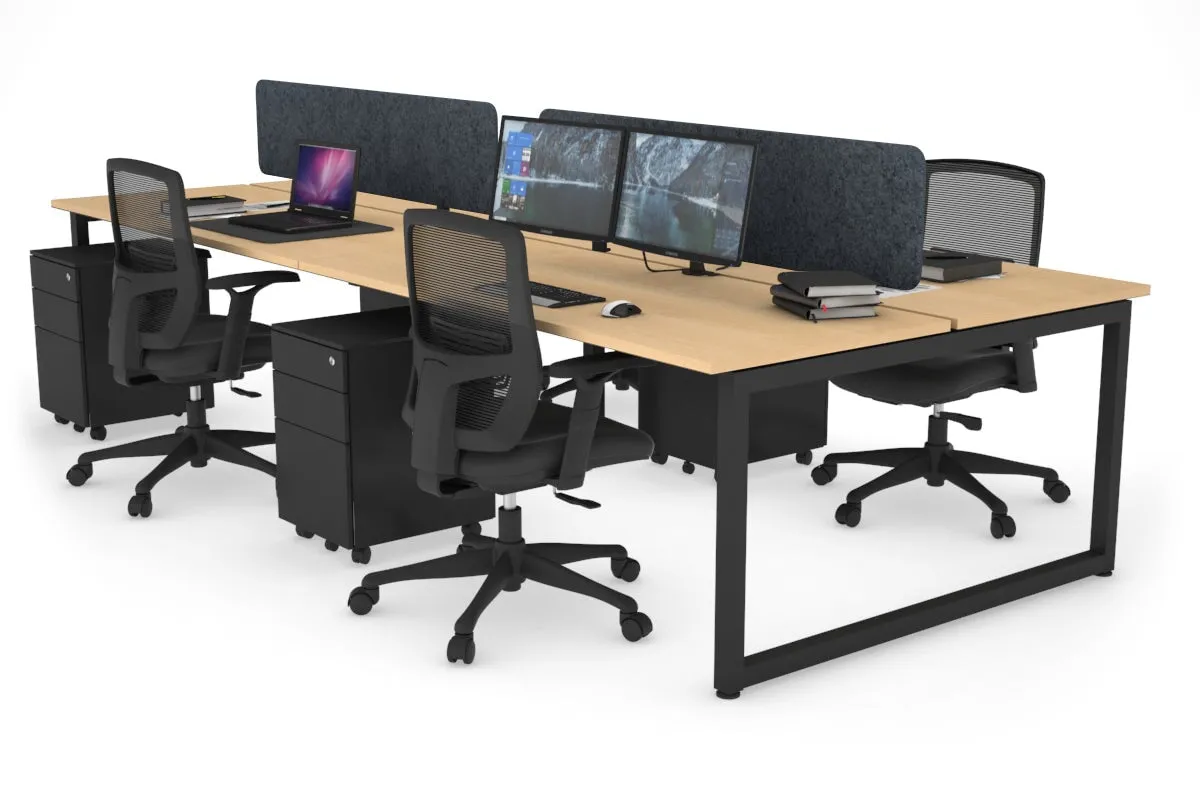 Quadro Loop Legs 4 Person Office Workstation [1400L x 700W]