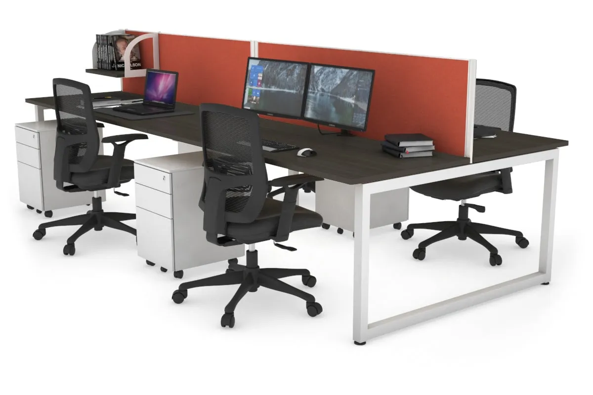 Quadro Loop Legs 4 Person Office Workstation [1400L x 700W]