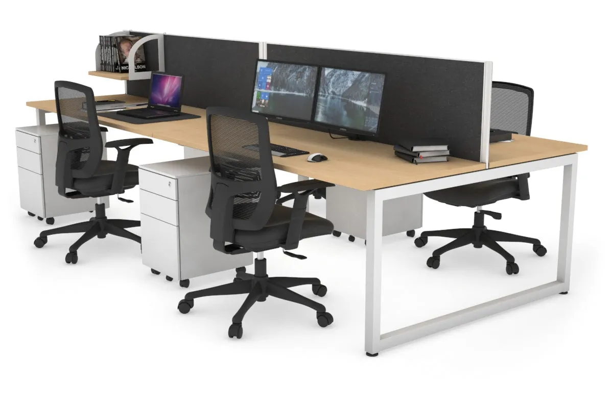Quadro Loop Legs 4 Person Office Workstation [1400L x 700W]