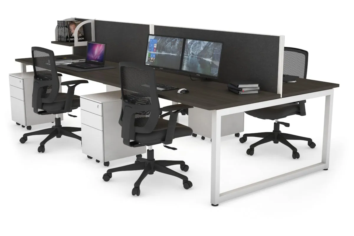 Quadro Loop Legs 4 Person Office Workstation [1400L x 700W]