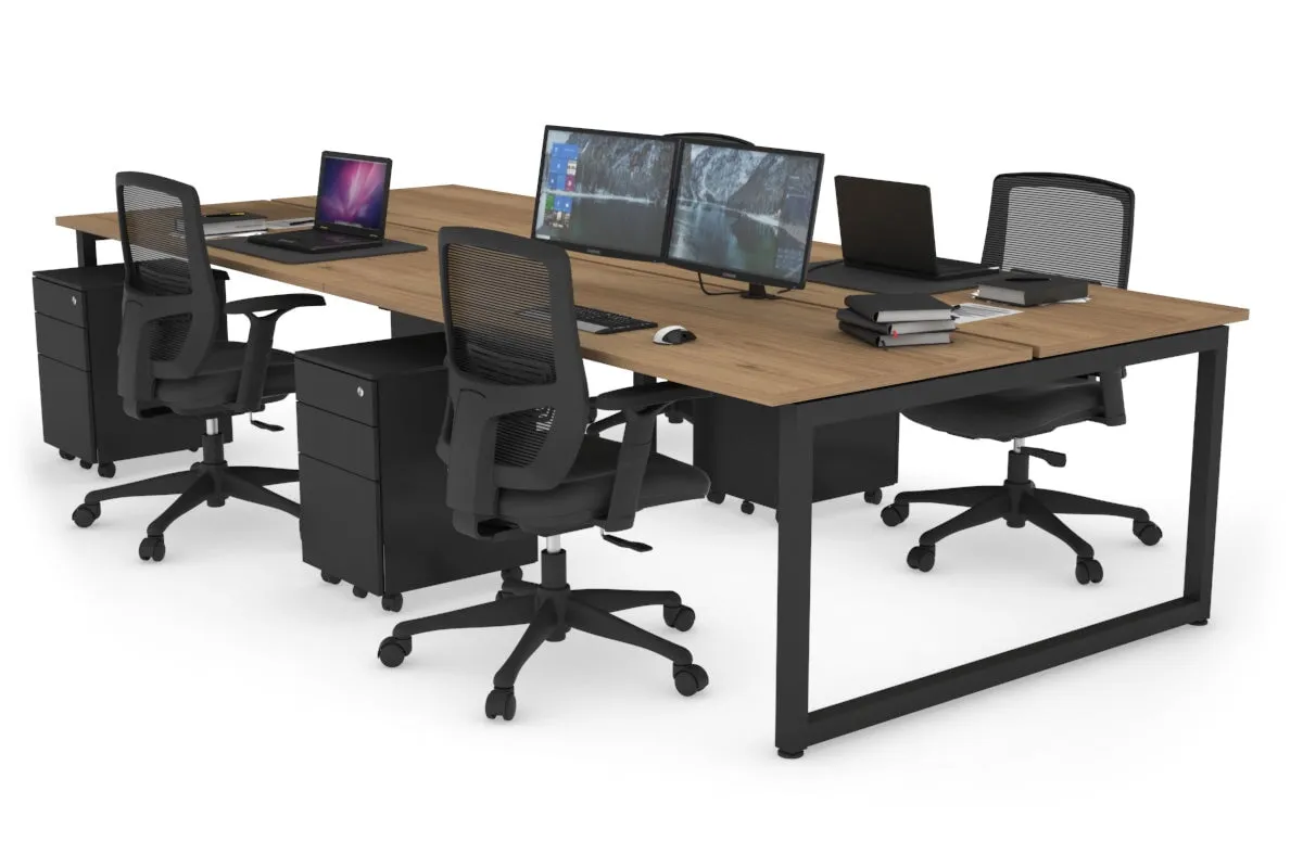 Quadro Loop Legs 4 Person Office Workstation [1400L x 700W]