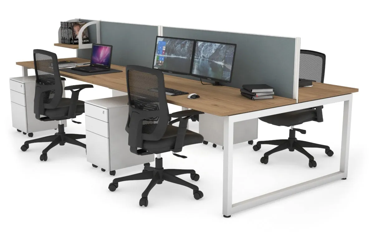 Quadro Loop Legs 4 Person Office Workstation [1400L x 700W]