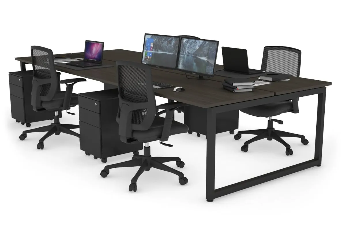 Quadro Loop Legs 4 Person Office Workstation [1400L x 700W]
