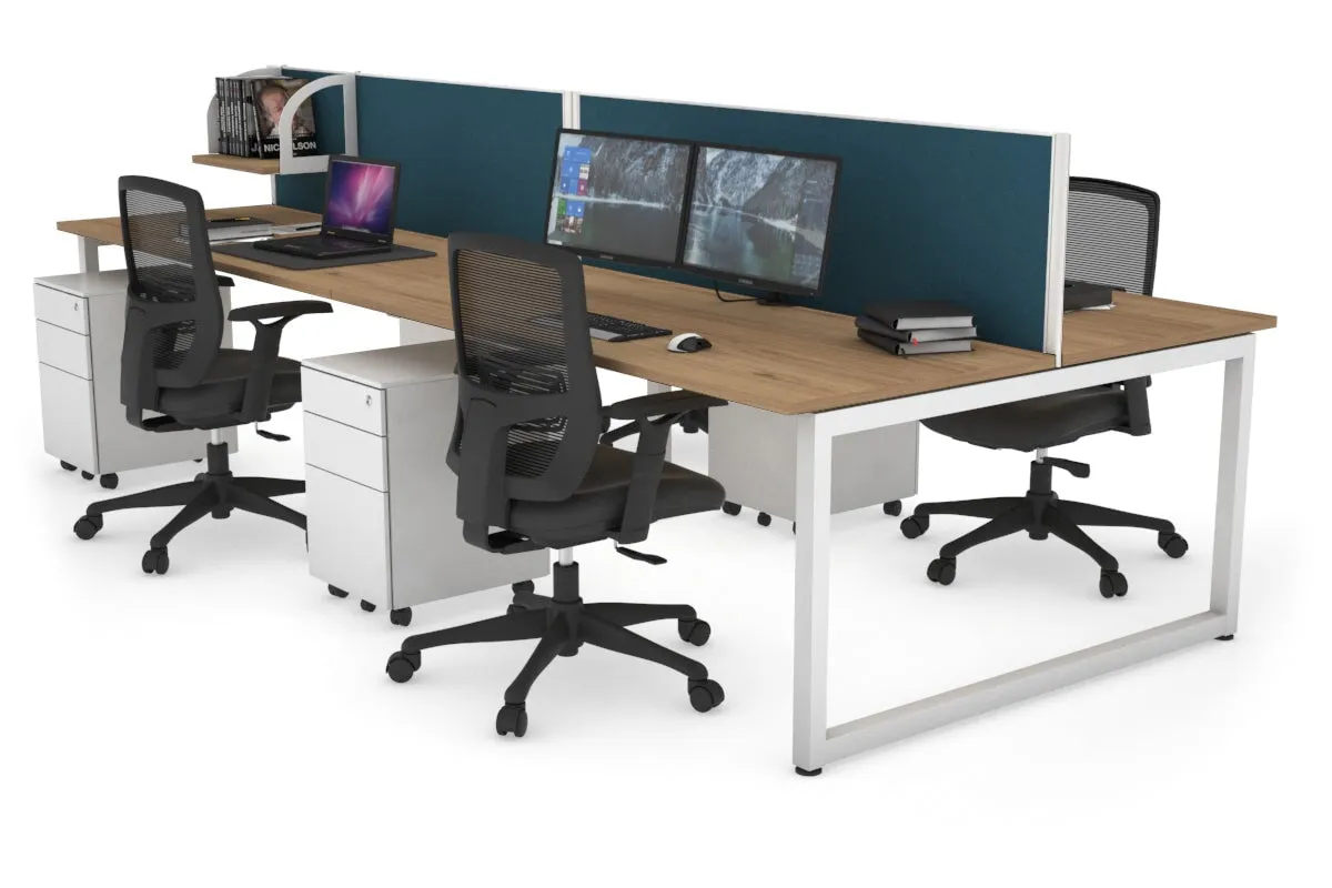 Quadro Loop Legs 4 Person Office Workstation [1400L x 700W]