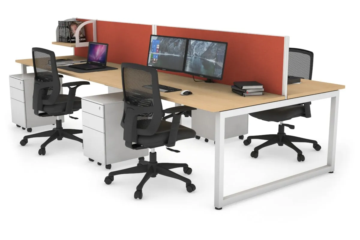 Quadro Loop Legs 4 Person Office Workstation [1400L x 700W]