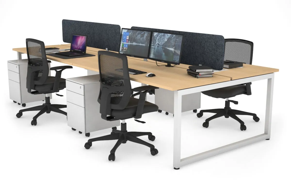 Quadro Loop Legs 4 Person Office Workstation [1400L x 700W]