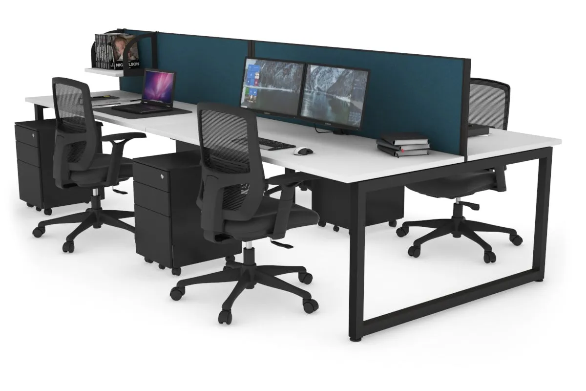 Quadro Loop Legs 4 Person Office Workstation [1400L x 700W]