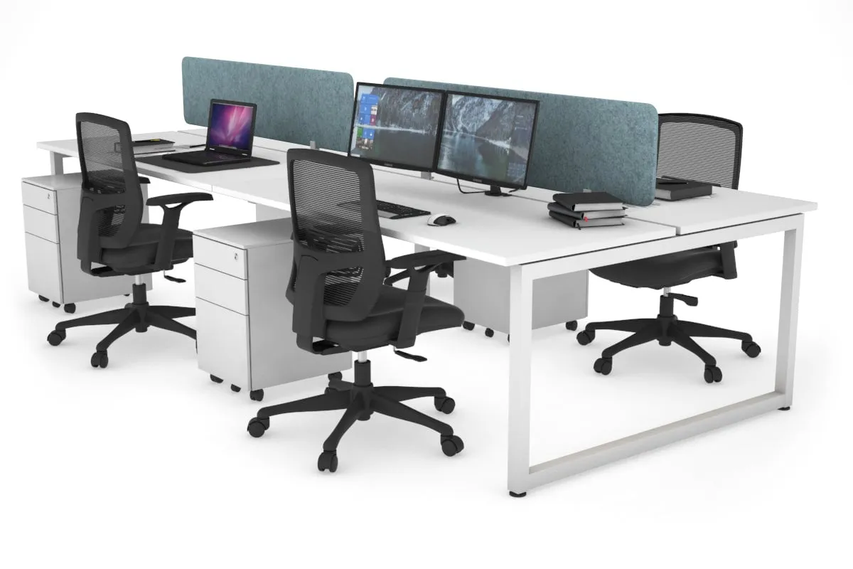 Quadro Loop Legs 4 Person Office Workstation [1400L x 700W]