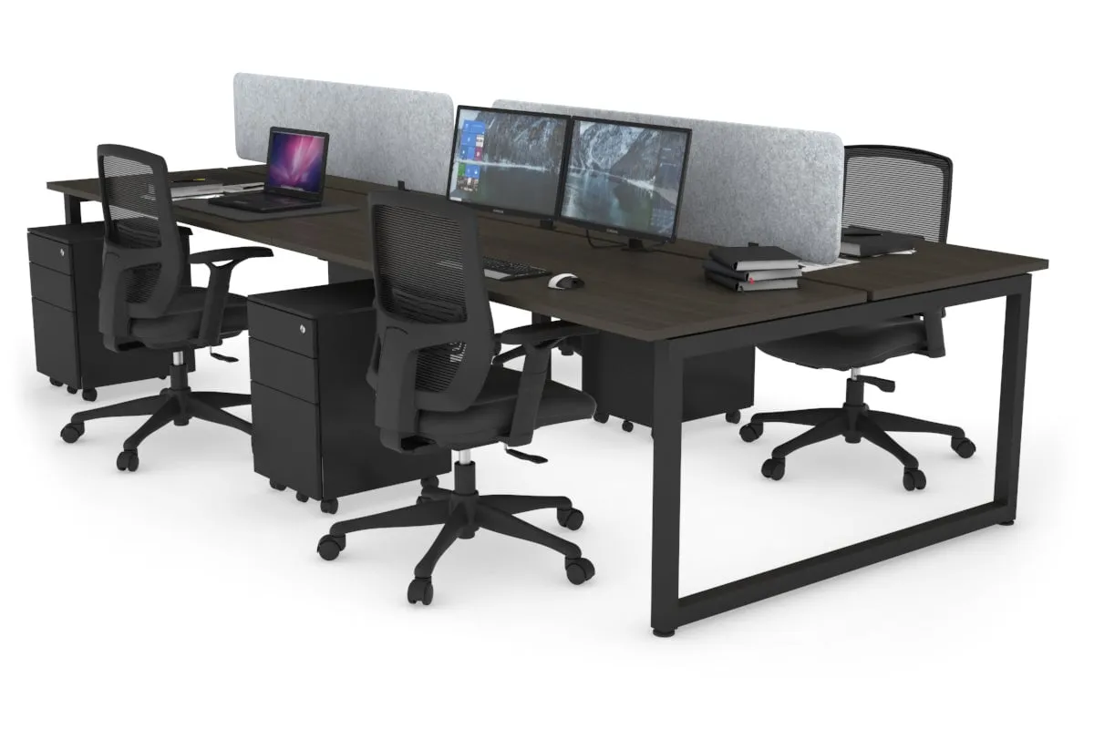 Quadro Loop Legs 4 Person Office Workstation [1400L x 700W]