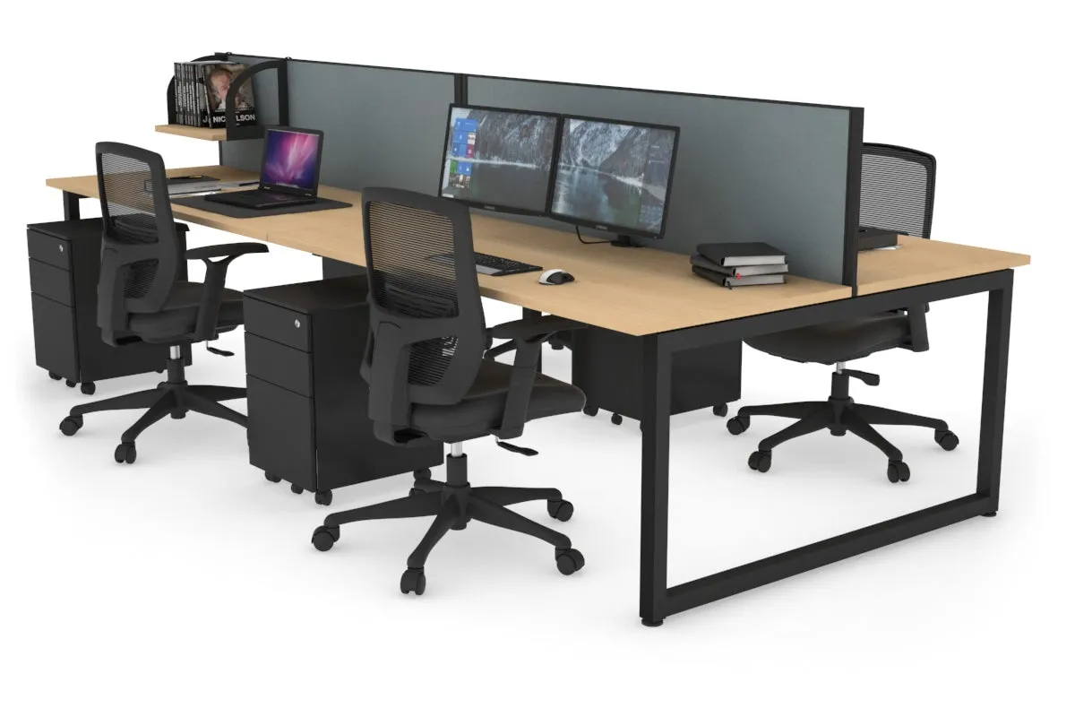 Quadro Loop Legs 4 Person Office Workstation [1400L x 700W]