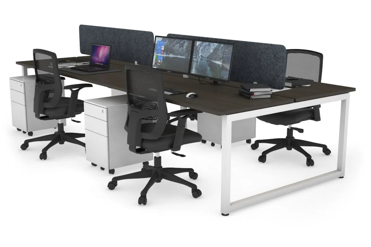 Quadro Loop Legs 4 Person Office Workstation [1400L x 700W]