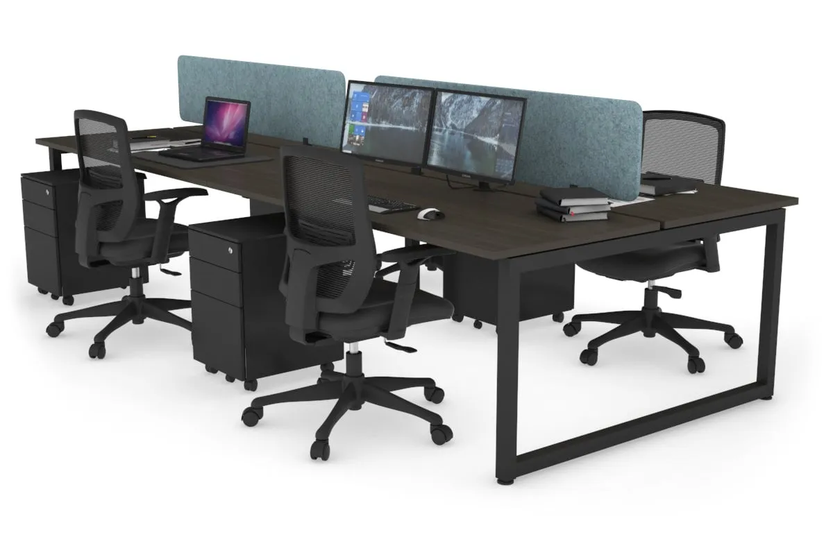 Quadro Loop Legs 4 Person Office Workstation [1400L x 700W]