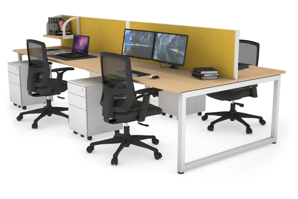Quadro Loop Legs 4 Person Office Workstation [1400L x 700W]