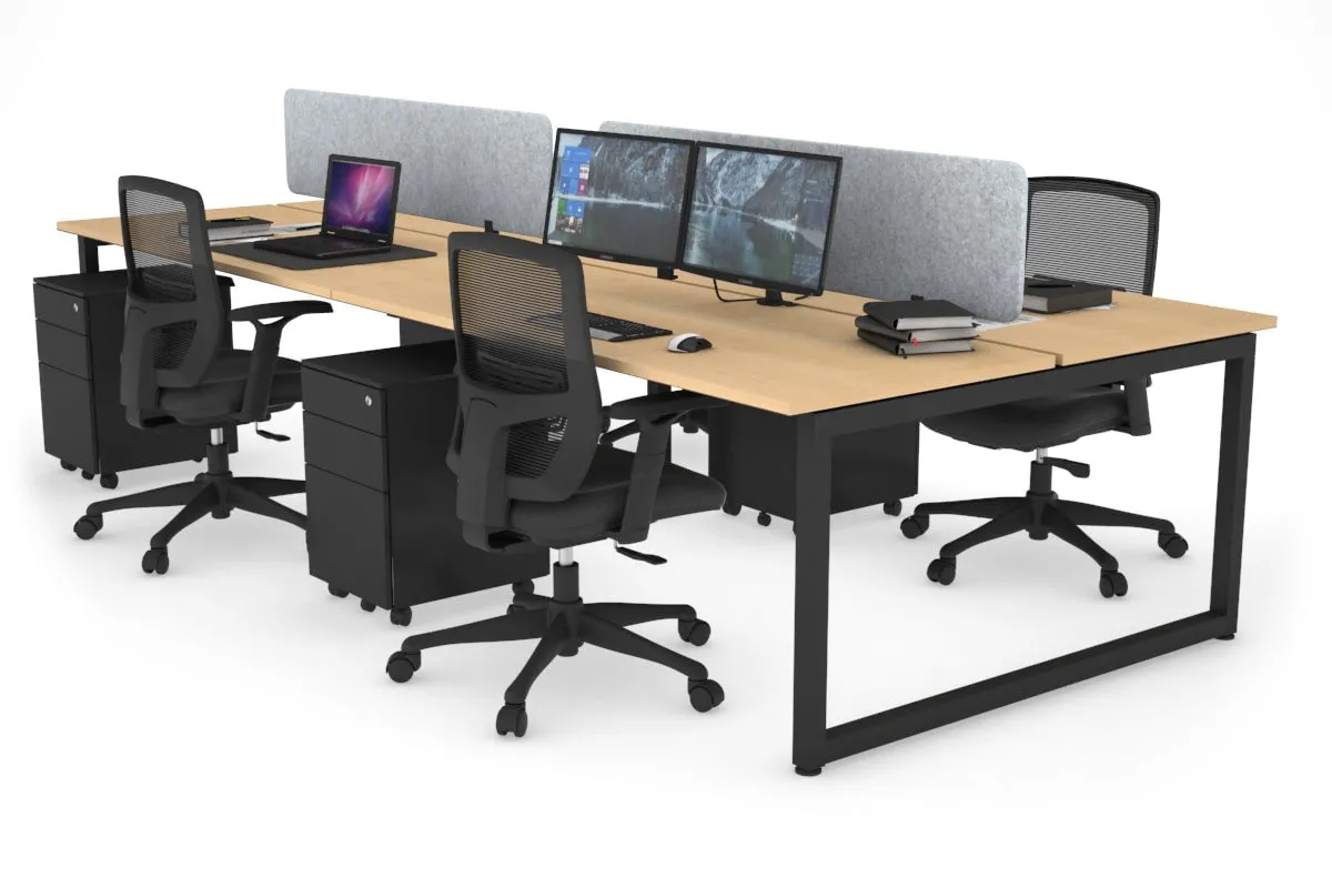 Quadro Loop Legs 4 Person Office Workstation [1400L x 700W]