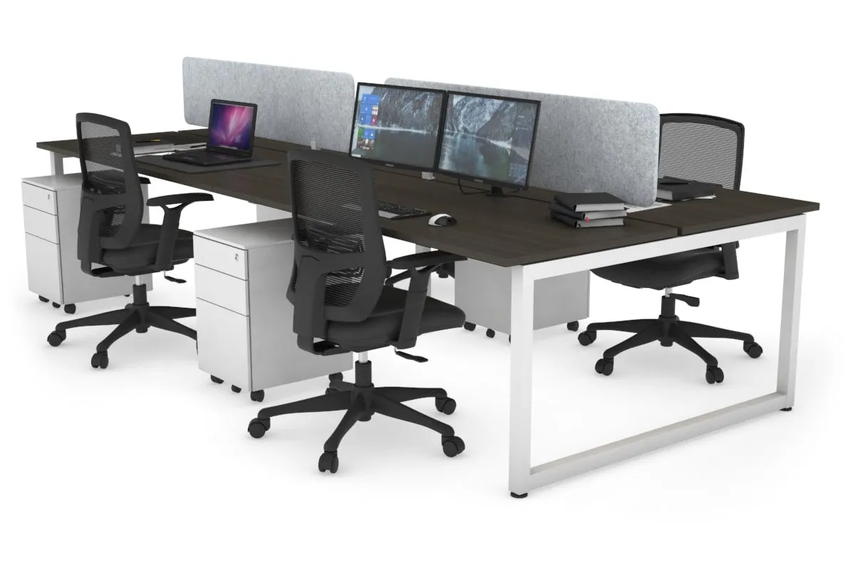 Quadro Loop Legs 4 Person Office Workstation [1400L x 700W]