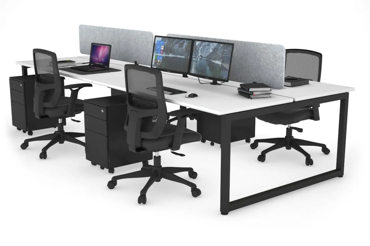 Quadro Loop Legs 4 Person Office Workstation [1400L x 700W]