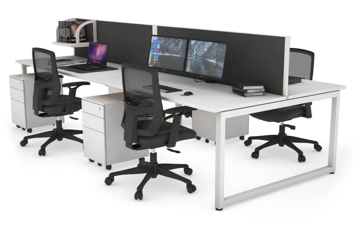 Quadro Loop Legs 4 Person Office Workstation [1400L x 700W]