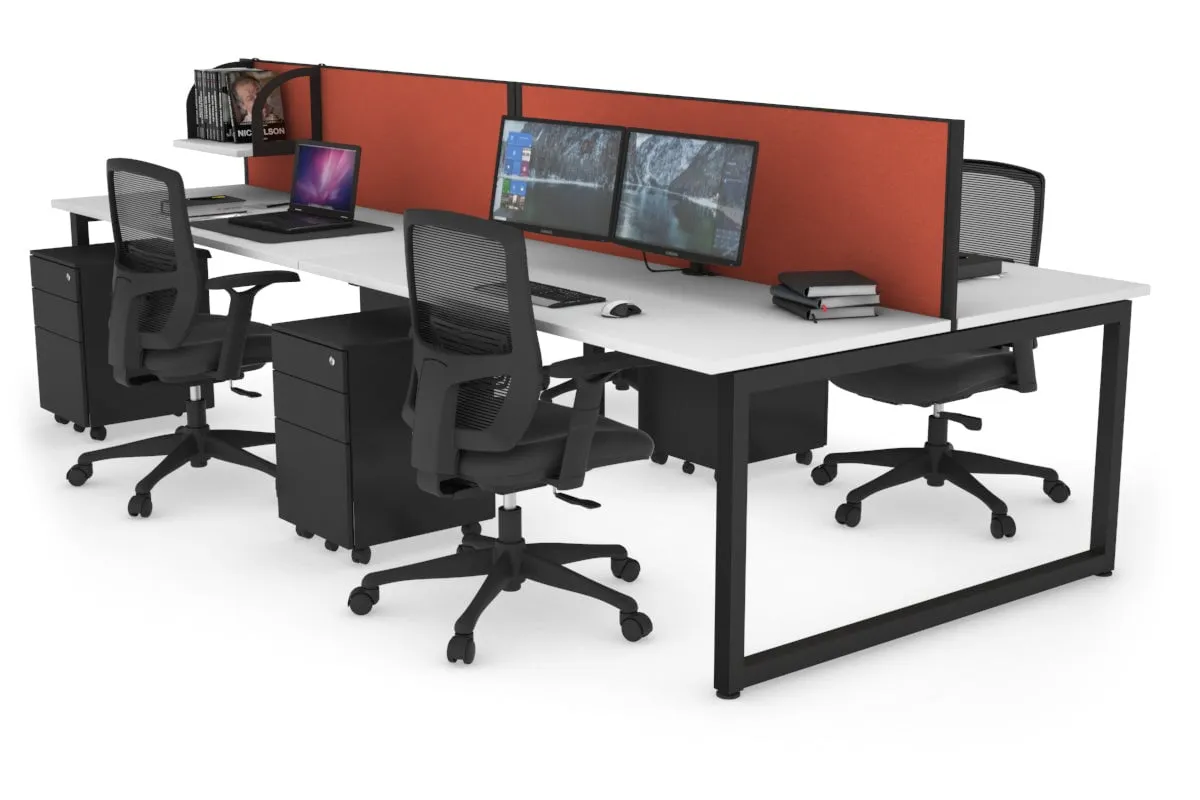 Quadro Loop Legs 4 Person Office Workstation [1400L x 700W]