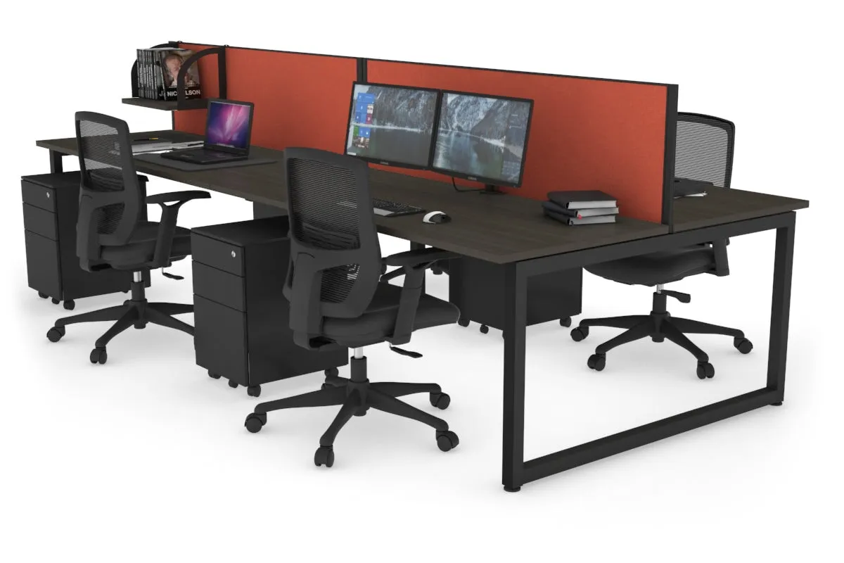 Quadro Loop Legs 4 Person Office Workstation [1400L x 700W]