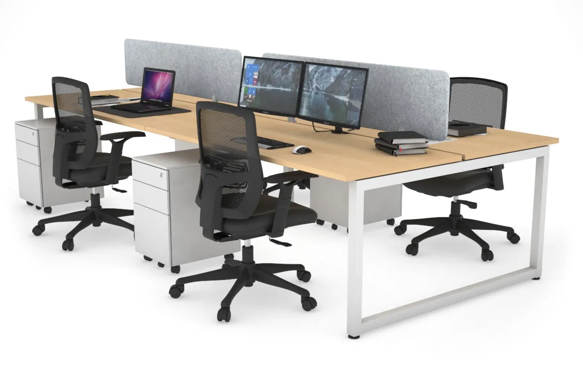 Quadro Loop Legs 4 Person Office Workstation [1400L x 700W]