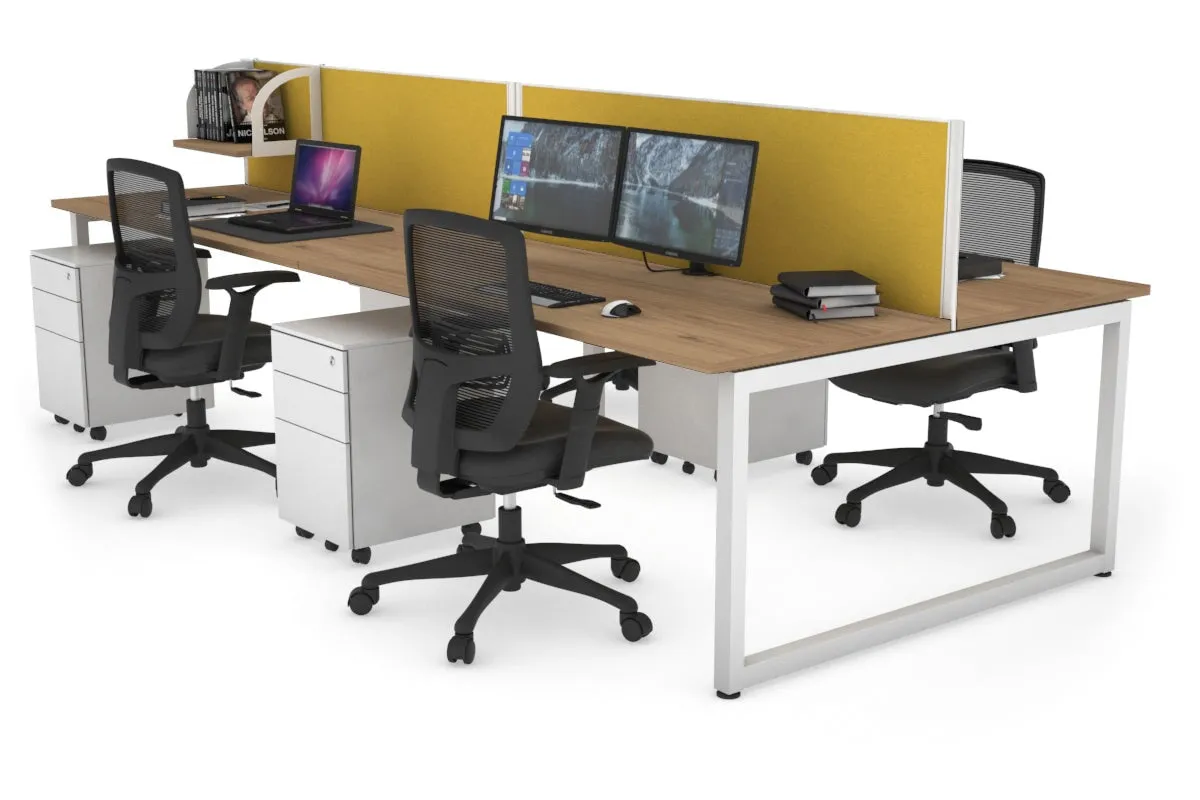 Quadro Loop Legs 4 Person Office Workstation [1400L x 700W]