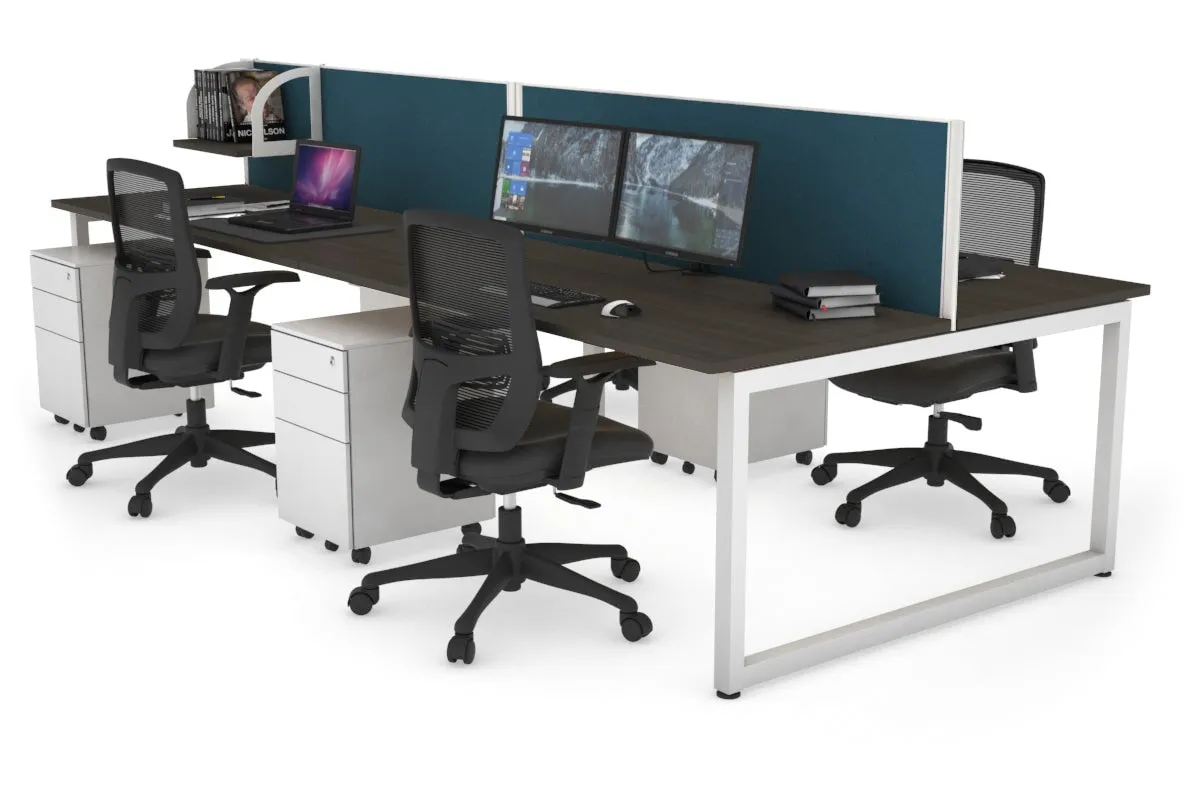 Quadro Loop Legs 4 Person Office Workstation [1400L x 700W]