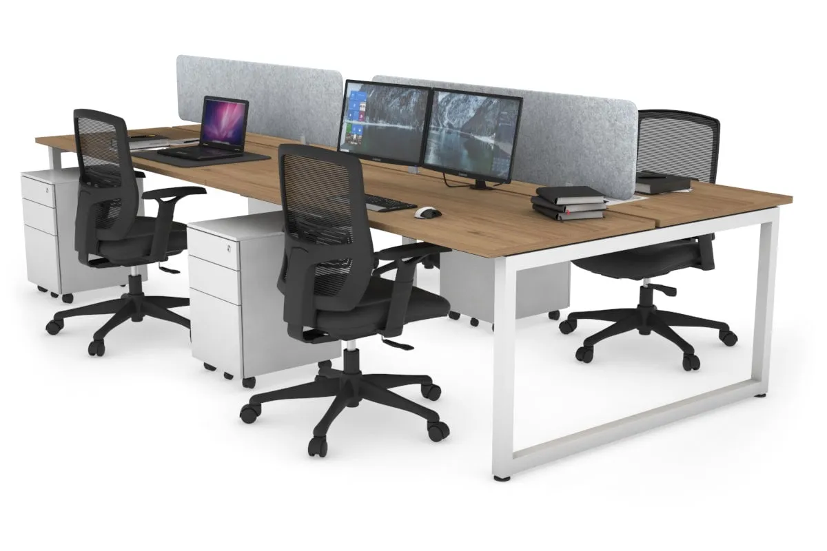 Quadro Loop Legs 4 Person Office Workstation [1400L x 700W]