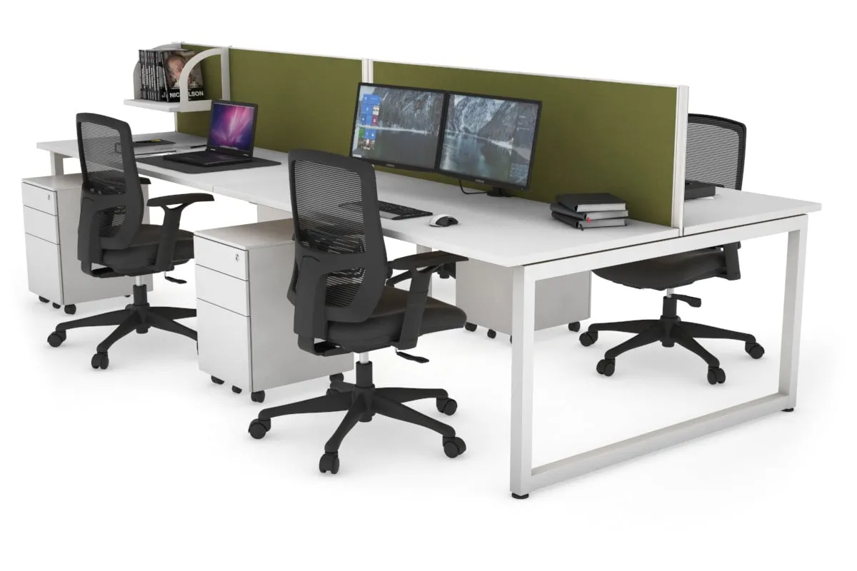 Quadro Loop Legs 4 Person Office Workstation [1400L x 700W]