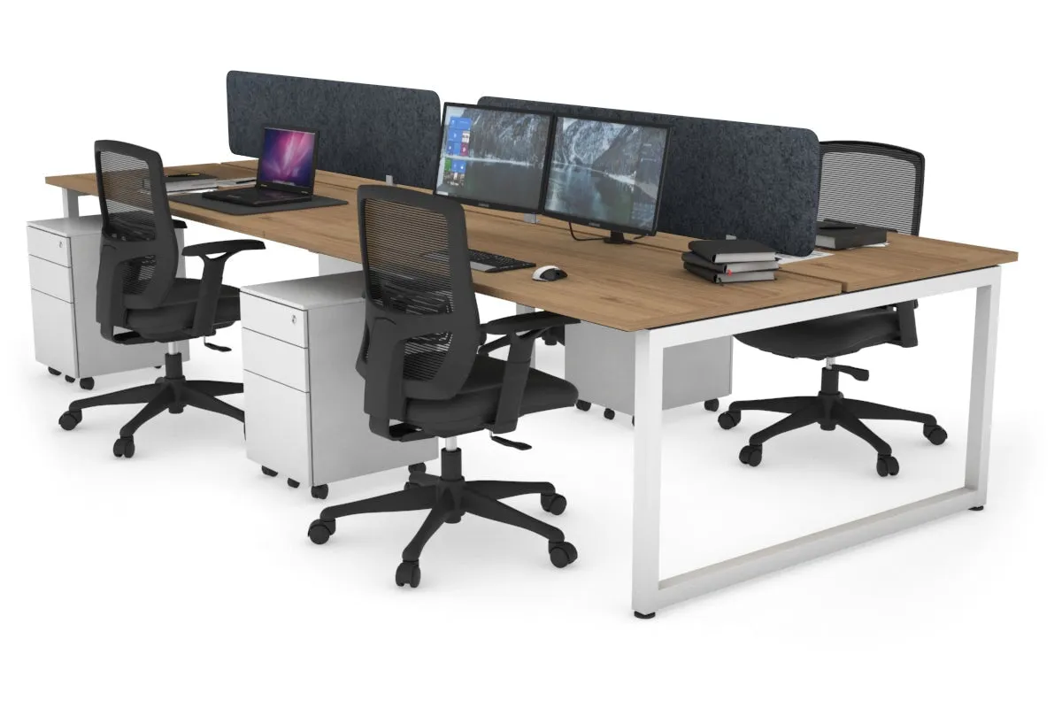 Quadro Loop Legs 4 Person Office Workstation [1400L x 700W]