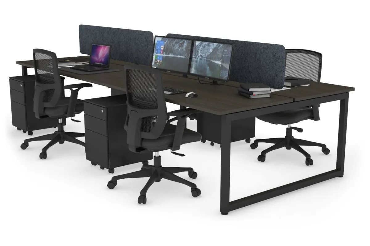 Quadro Loop Legs 4 Person Office Workstation [1400L x 700W]