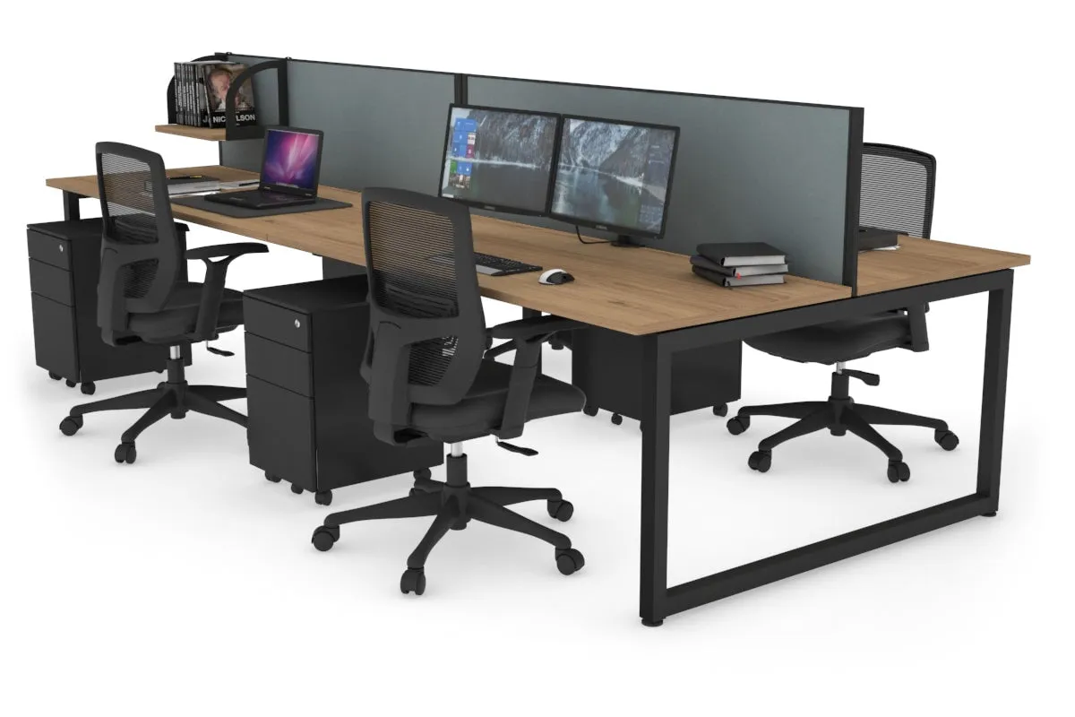 Quadro Loop Legs 4 Person Office Workstation [1400L x 700W]