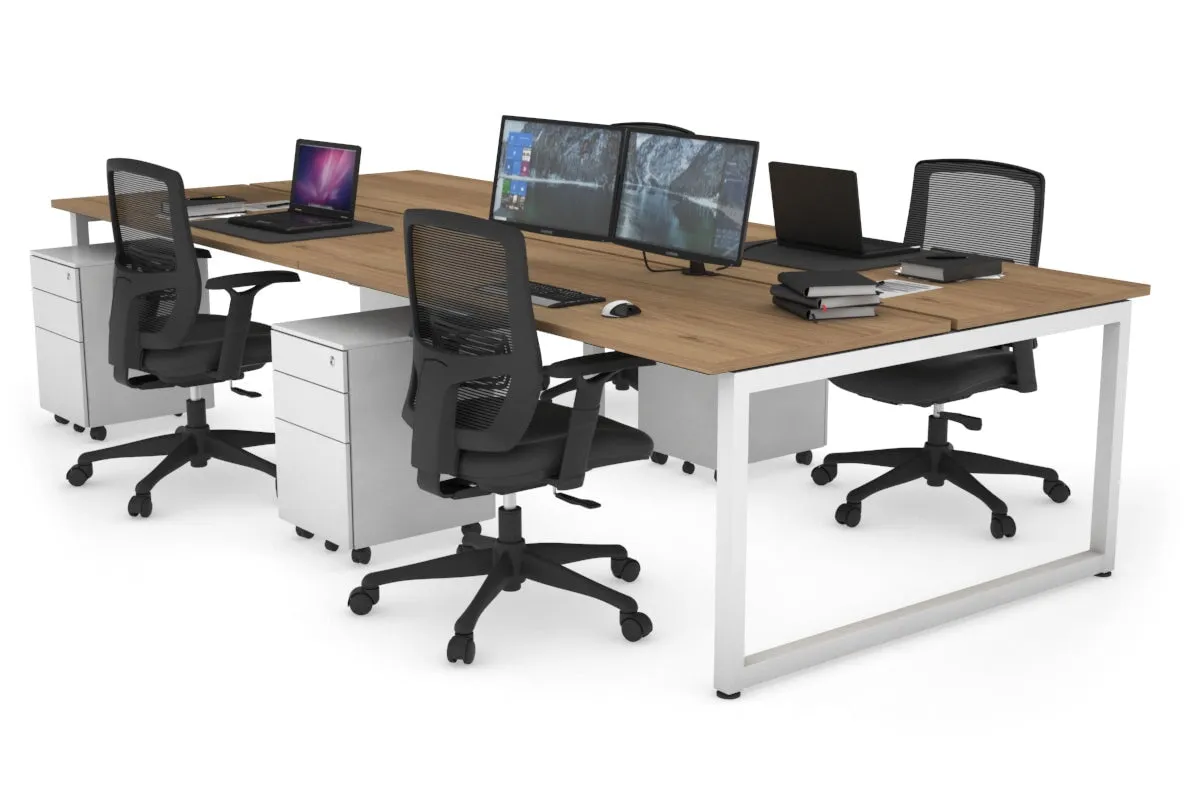 Quadro Loop Legs 4 Person Office Workstation [1400L x 700W]