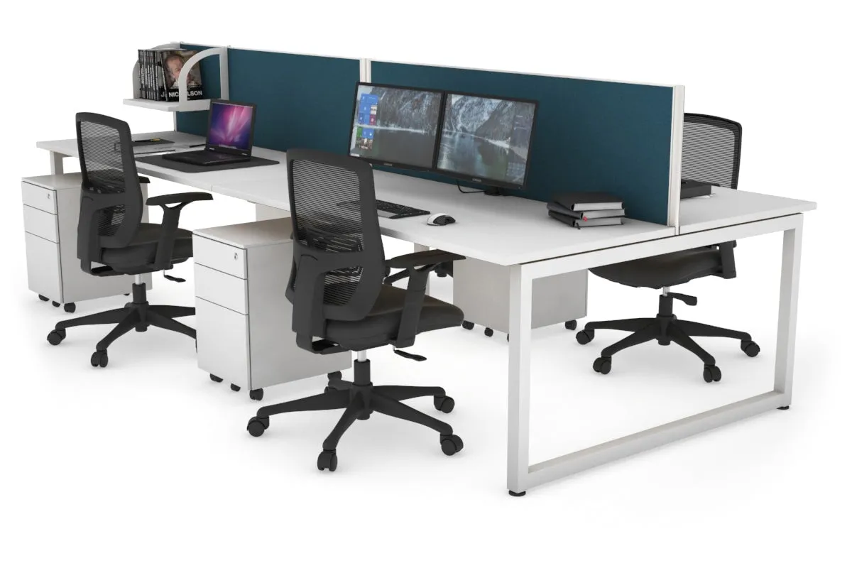 Quadro Loop Legs 4 Person Office Workstation [1400L x 700W]