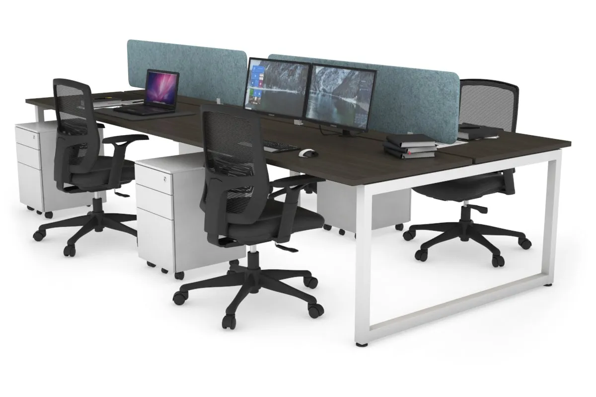 Quadro Loop Legs 4 Person Office Workstation [1400L x 700W]