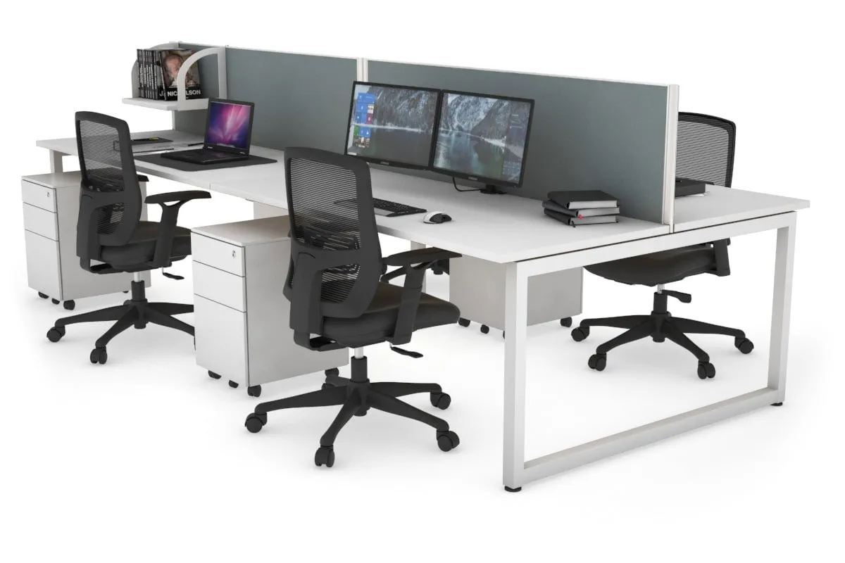 Quadro Loop Legs 4 Person Office Workstation [1400L x 700W]