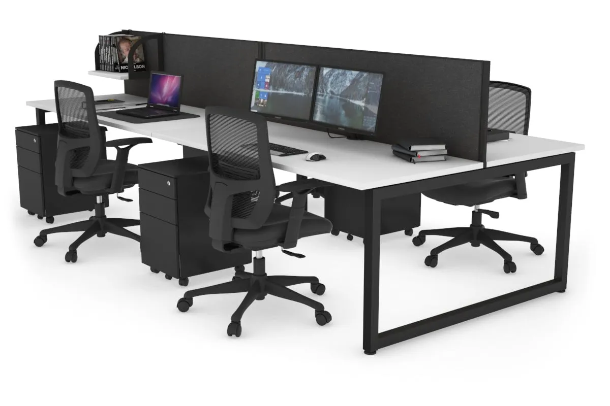 Quadro Loop Legs 4 Person Office Workstation [1400L x 700W]