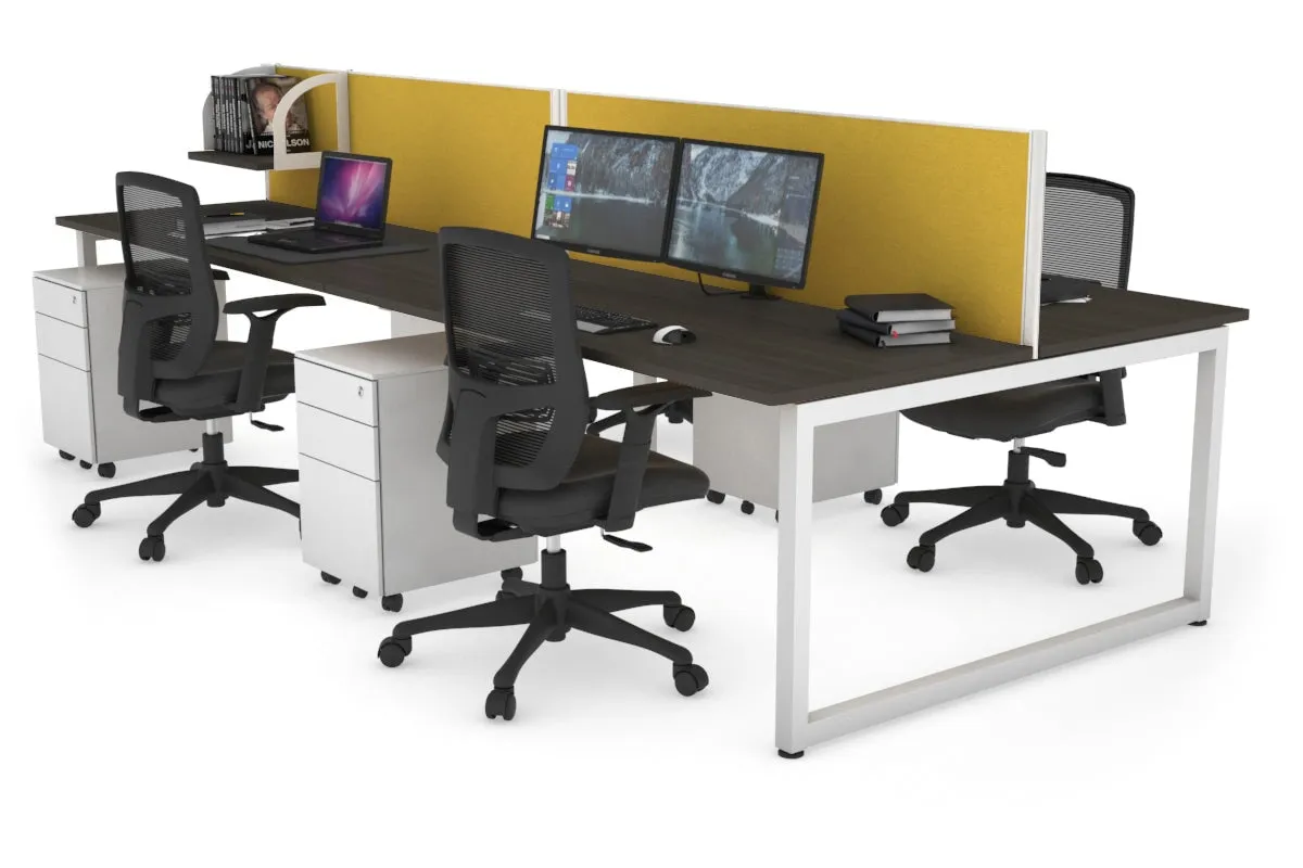 Quadro Loop Legs 4 Person Office Workstation [1400L x 700W]