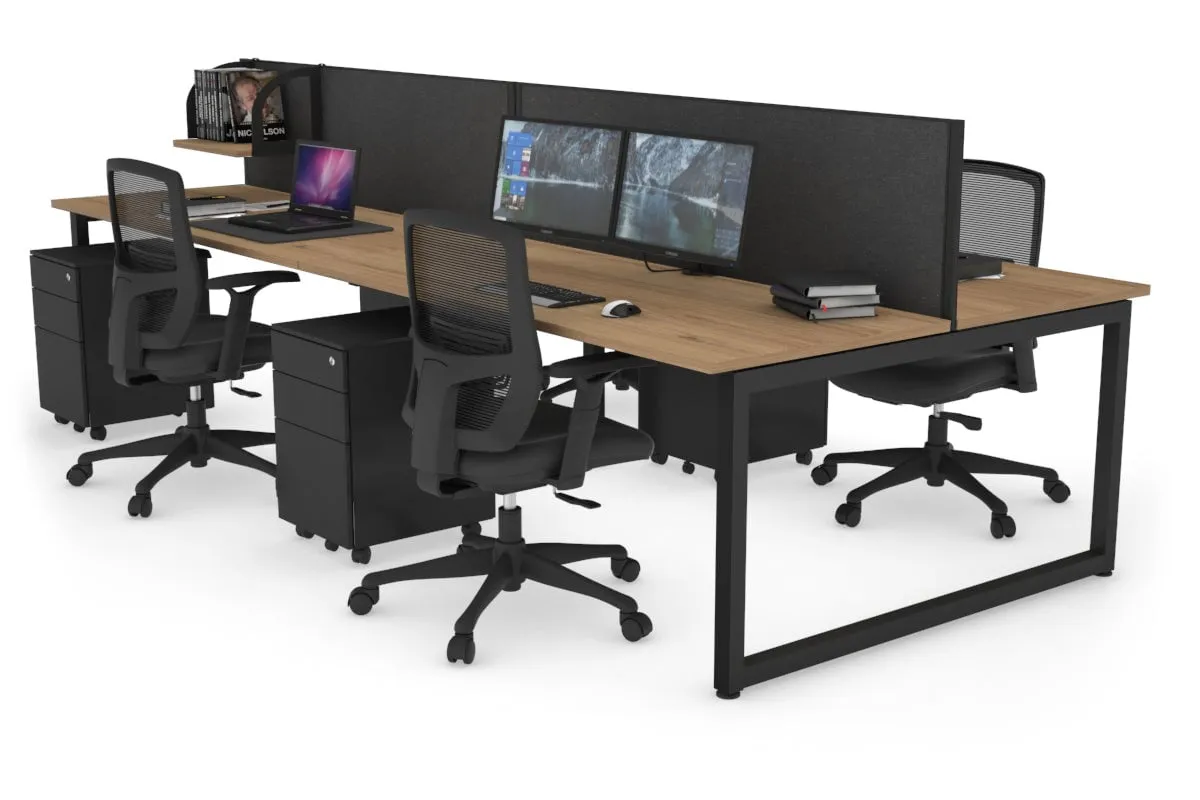 Quadro Loop Legs 4 Person Office Workstation [1400L x 700W]