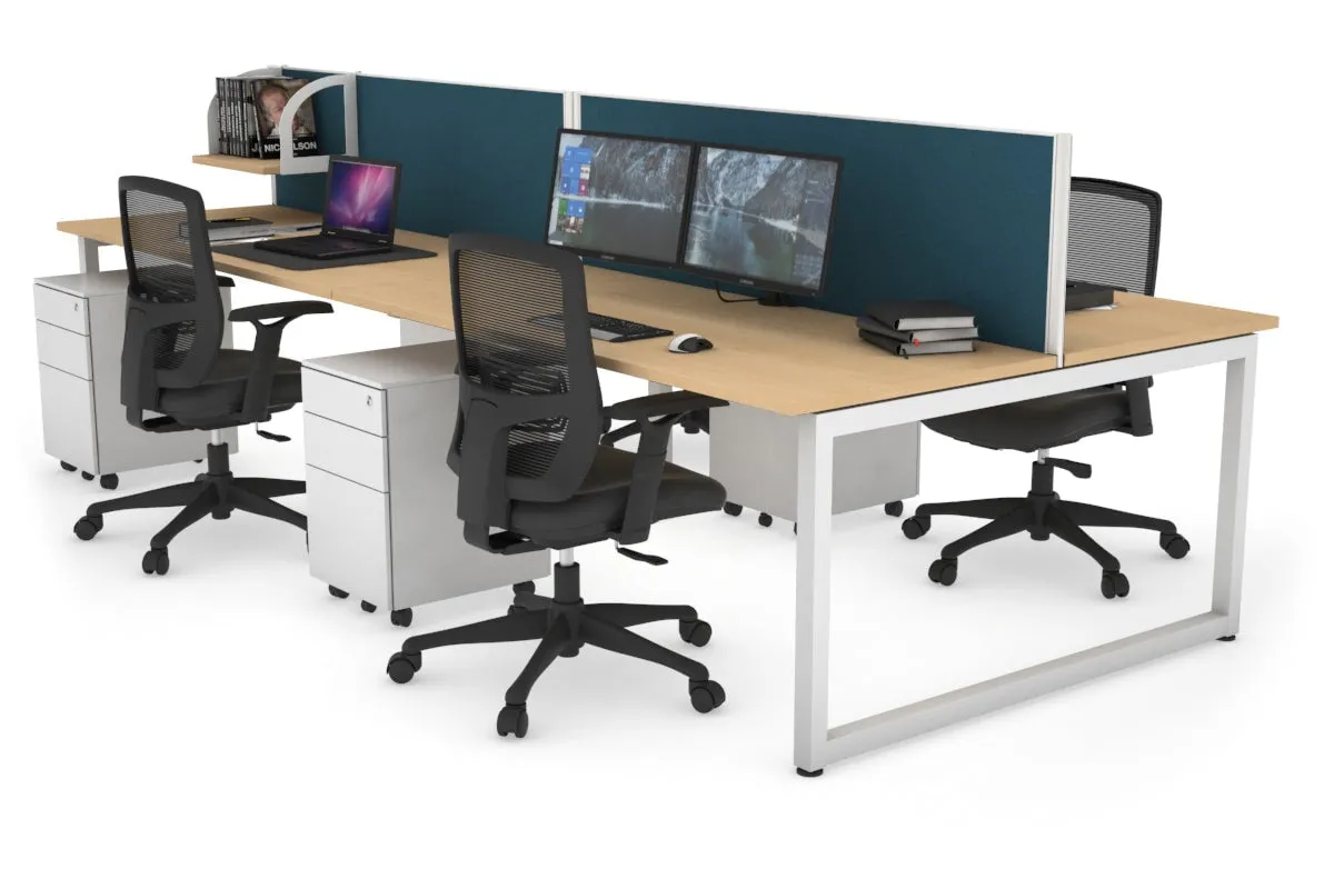 Quadro Loop Legs 4 Person Office Workstation [1400L x 700W]
