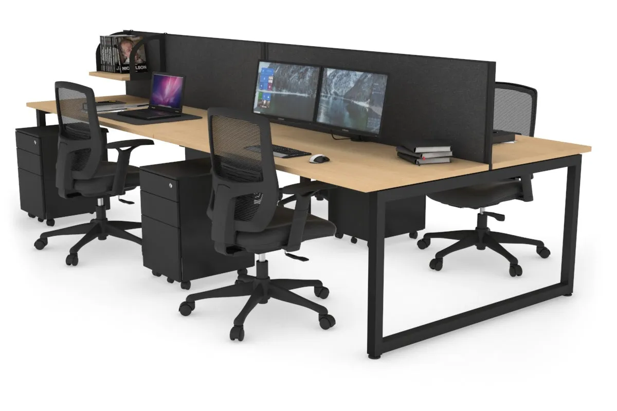 Quadro Loop Legs 4 Person Office Workstation [1400L x 700W]